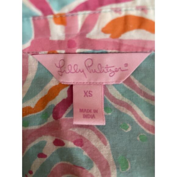 Lilly Pulitzer Shirt Womens Captiva Tunic Top XS Jellies Be Jammin Coastal - Picture 4 of 9